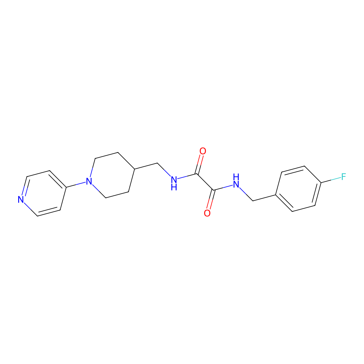 N1-(4-fluorobenzyl)-N2-((1-(pyridin-4-yl)piperidin-4-yl)methyl)oxalamide molecular structure, CAS 2034230-96-9