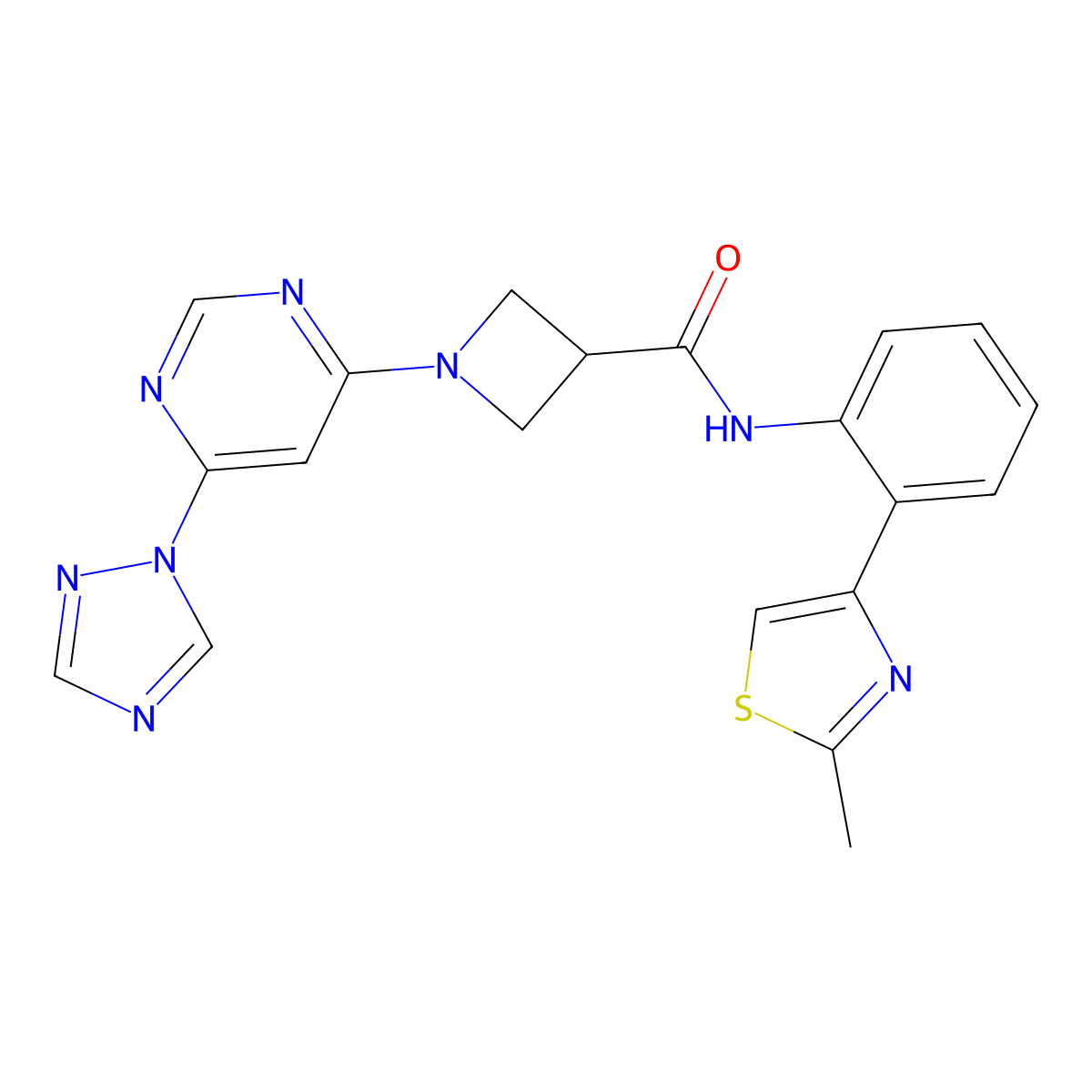 1-(6-(1H-1,2,4-triazol-1-yl)pyrimidin-4-yl)-N-(2-(2-methylthiazol-4-yl)phenyl)azetidine-3-carboxamide molecular structure, CAS 2034230-99-2
