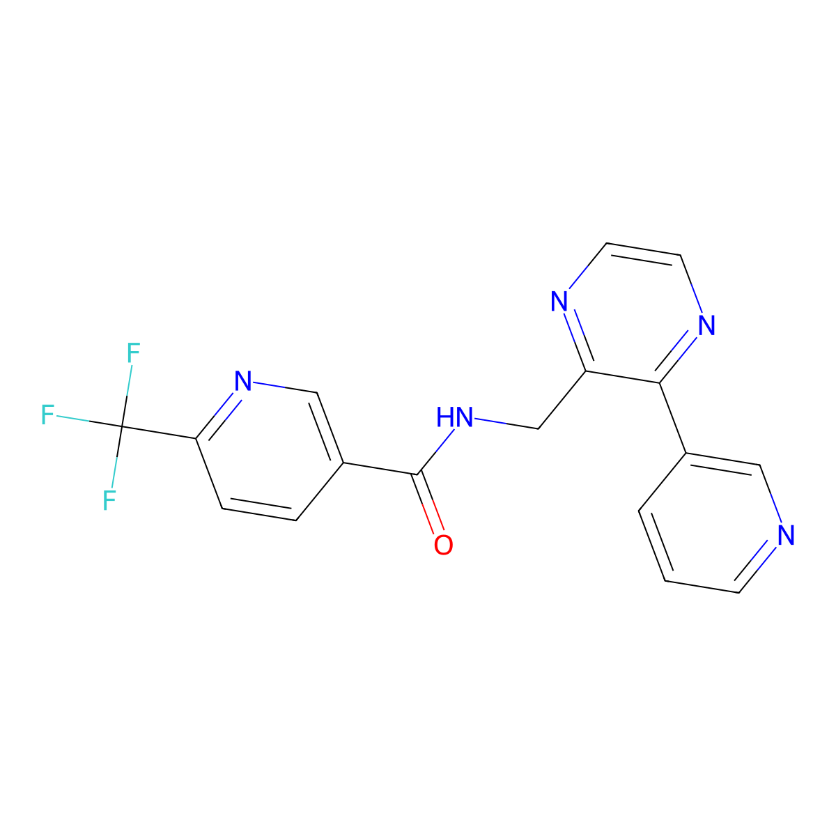 N-((3-(pyridin-3-yl)pyrazin-2-yl)methyl)-6-(trifluoromethyl)nicotinamide molecular structure, CAS 2034231-01-9