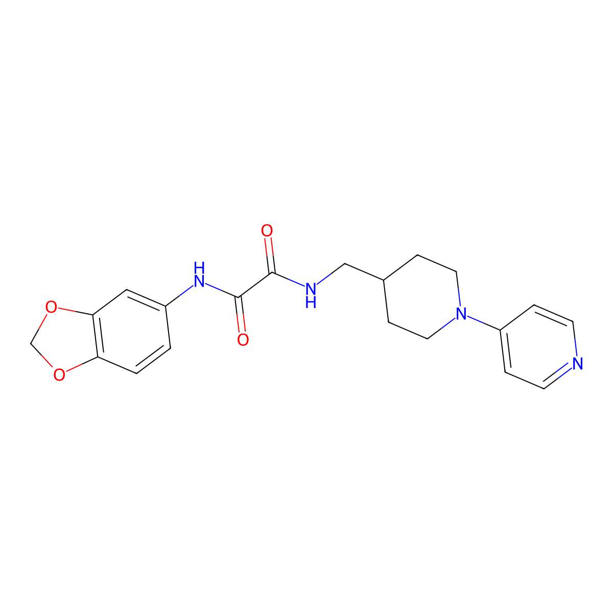 N1-(benzo[d][1,3]dioxol-5-yl)-N2-((1-(pyridin-4-yl)piperidin-4-yl)methyl)oxalamide molecular structure, CAS 2034231-05-3