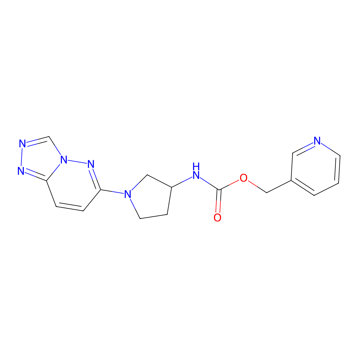 Pyridin-3-ylmethyl (1-([1,2,4]triazolo[4,3-b]pyridazin-6-yl)pyrrolidin-3-yl)carbamate molecular structure, CAS 2034231-08-6