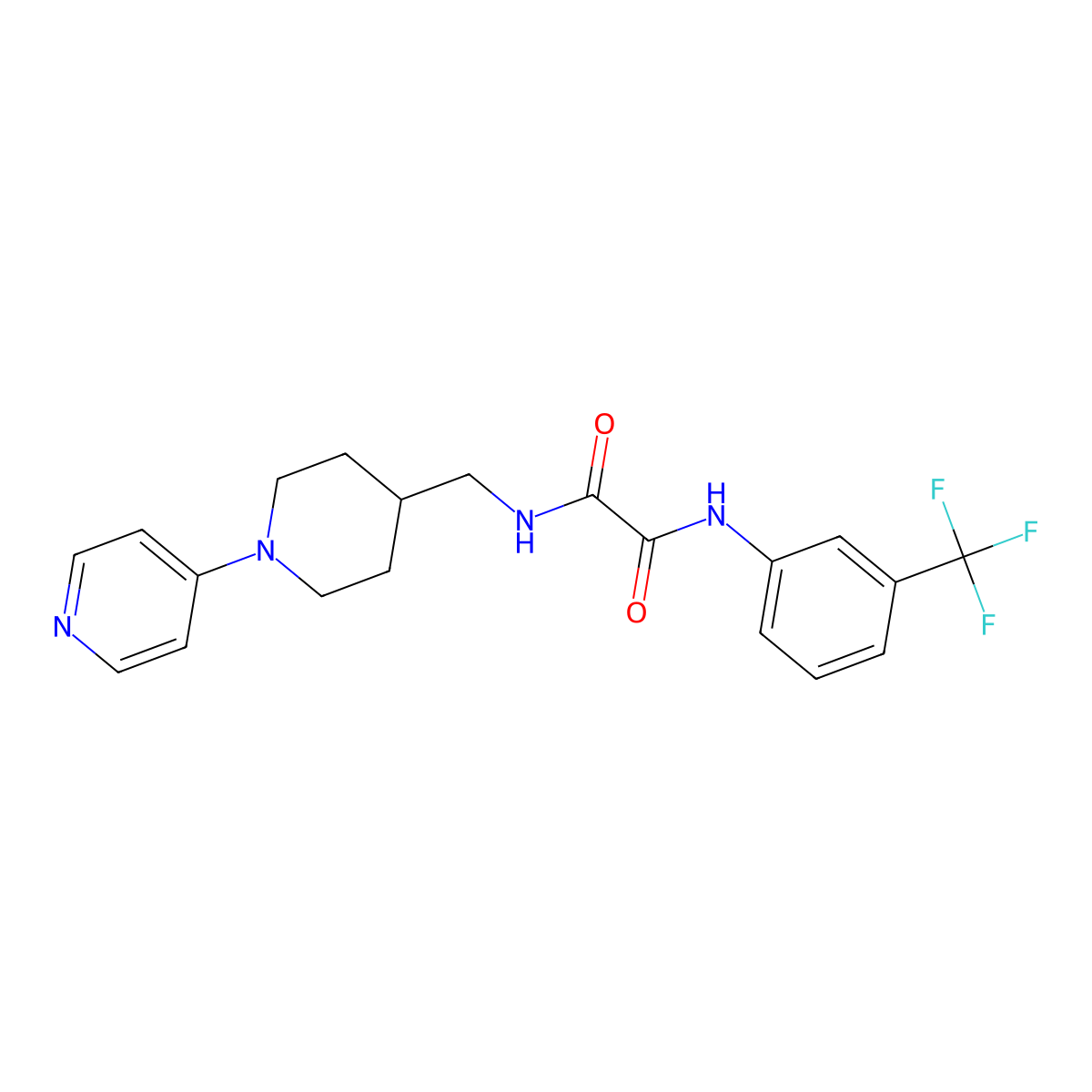N1-((1-(pyridin-4-yl)piperidin-4-yl)methyl)-N2-(3-(trifluoromethyl)phenyl)oxalamide molecular structure, CAS 2034231-15-5