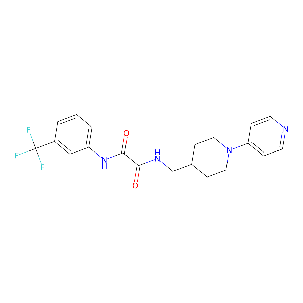 N1-((1-(pyridin-4-yl)piperidin-4-yl)methyl)-N2-(3-(trifluoromethyl)phenyl)oxalamide molecular structure, CAS 2034231-15-5
