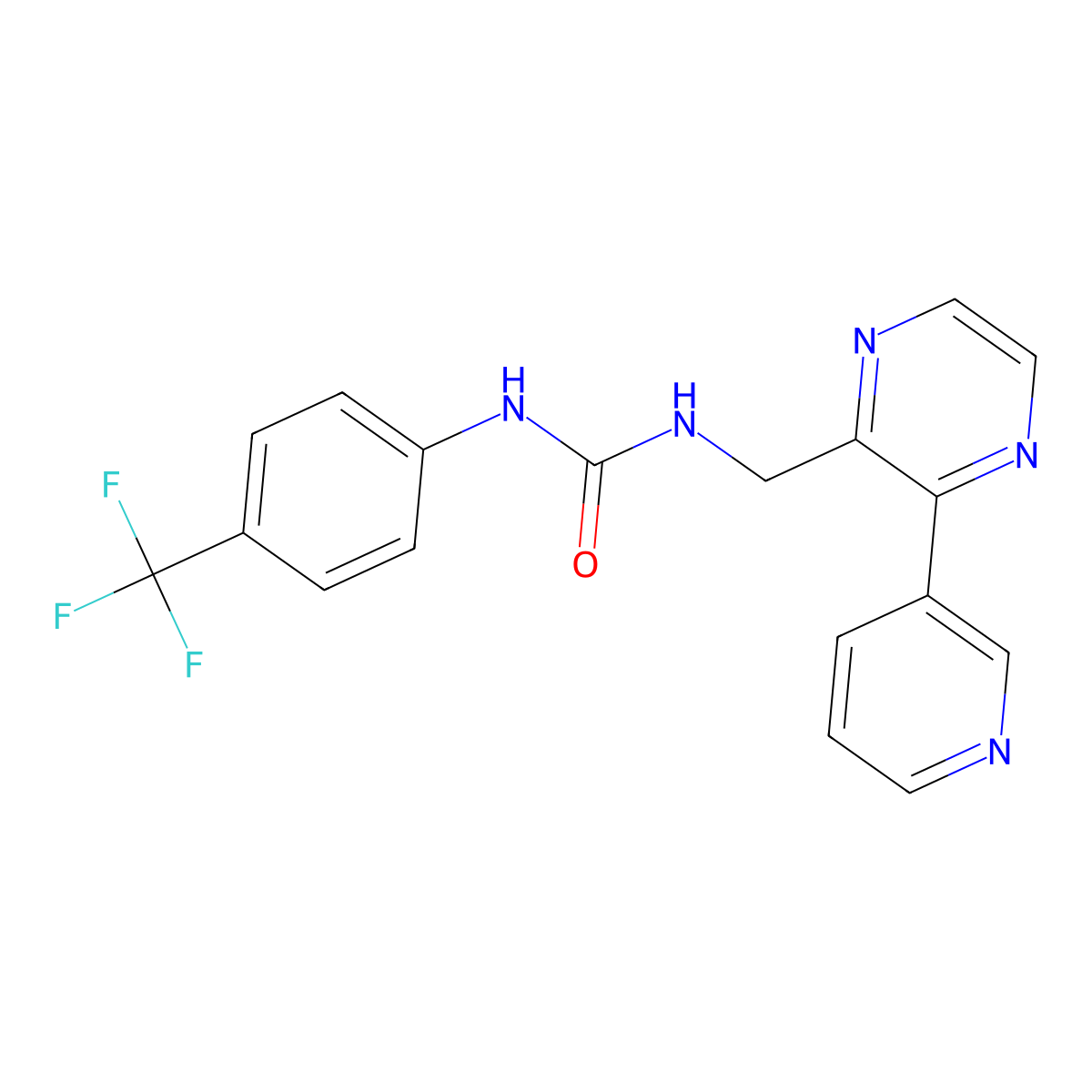 1-((3-(Pyridin-3-yl)pyrazin-2-yl)methyl)-3-(4-(trifluoromethyl)phenyl)urea molecular structure, CAS 2034231-20-2
