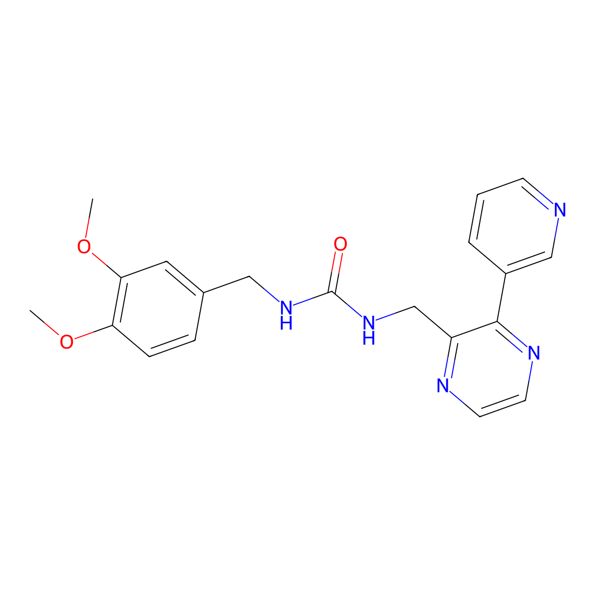 1-[(3,4-Dimethoxyphenyl)methyl]-3-{[3-(pyridin-3-yl)pyrazin-2-yl]methyl}urea molecular structure, CAS 2034231-25-7