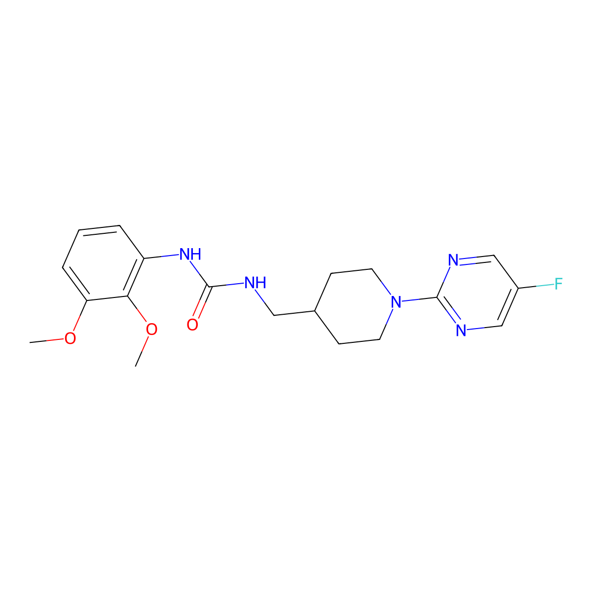 1-(2,3-Dimethoxyphenyl)-3-((1-(5-fluoropyrimidin-2-yl)piperidin-4-yl)methyl)urea molecular structure, CAS 2034231-38-2