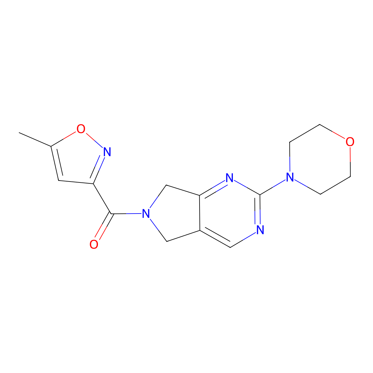 (5-methylisoxazol-3-yl)(2-morpholino-5H-pyrrolo[3,4-d]pyrimidin-6(7H)-yl)methanone molecular structure, CAS 2034231-51-9