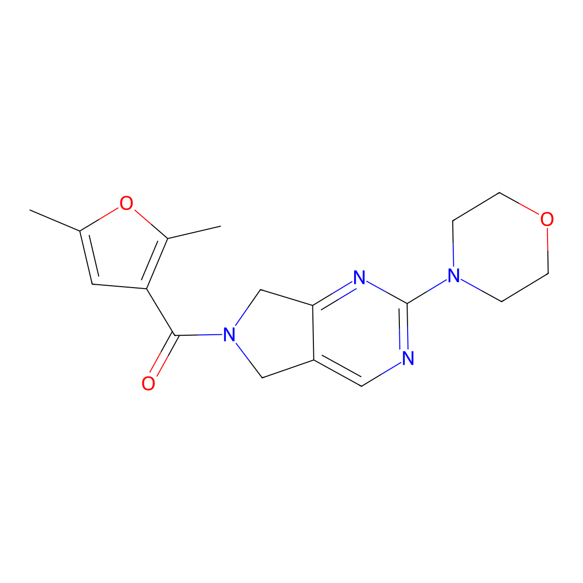 (2,5-dimethylfuran-3-yl)(2-morpholino-5H-pyrrolo[3,4-d]pyrimidin-6(7H)-yl)methanone molecular structure, CAS 2034231-57-5