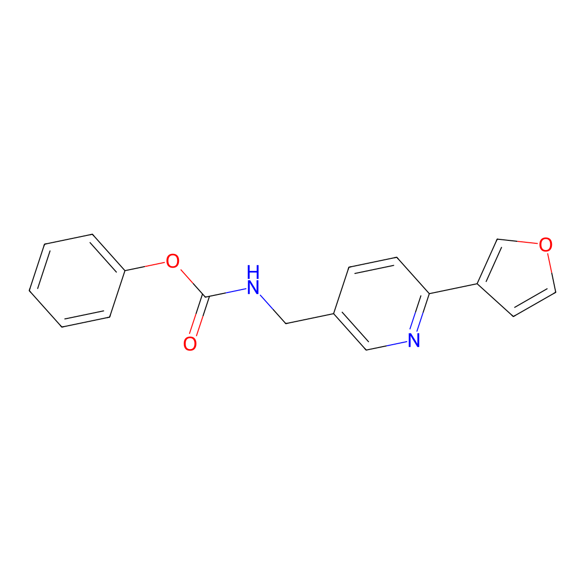 Phenyl ((6-(furan-3-yl)pyridin-3-yl)methyl)carbamate molecular structure, CAS 2034231-73-5