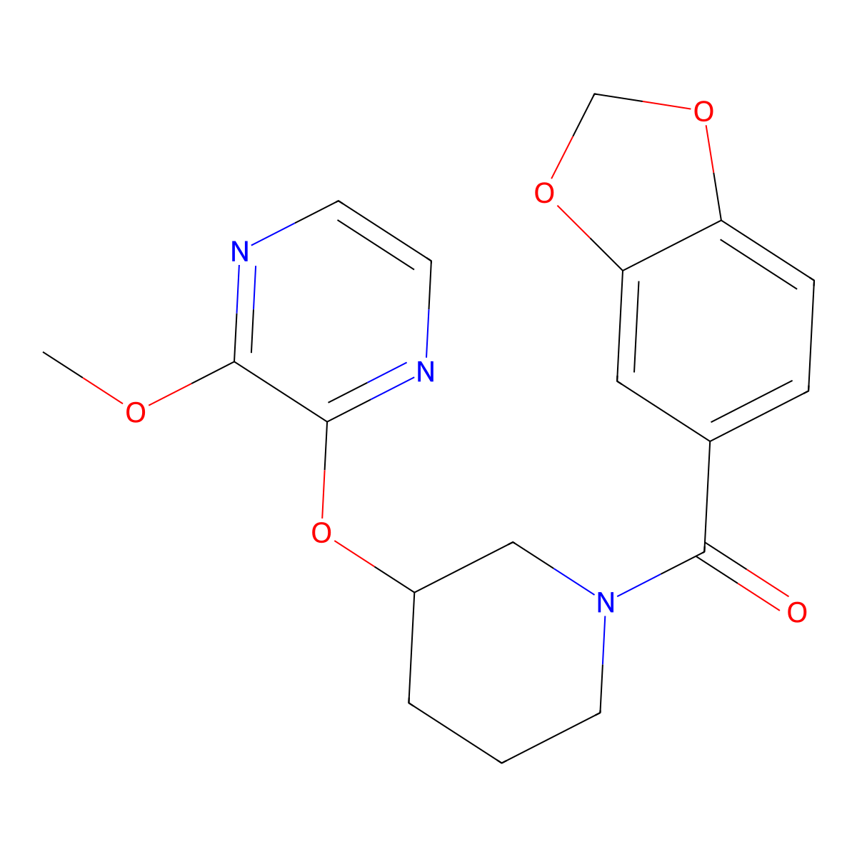 Benzo[d][1,3]dioxol-5-yl(3-((3-methoxypyrazin-2-yl)oxy)piperidin-1-yl)methanone molecular structure, CAS 2034231-75-7
