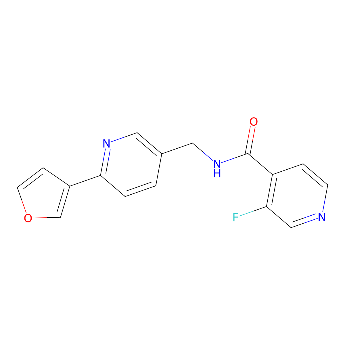 3-fluoro-N-((6-(furan-3-yl)pyridin-3-yl)methyl)isonicotinamide molecular structure, CAS 2034231-77-9