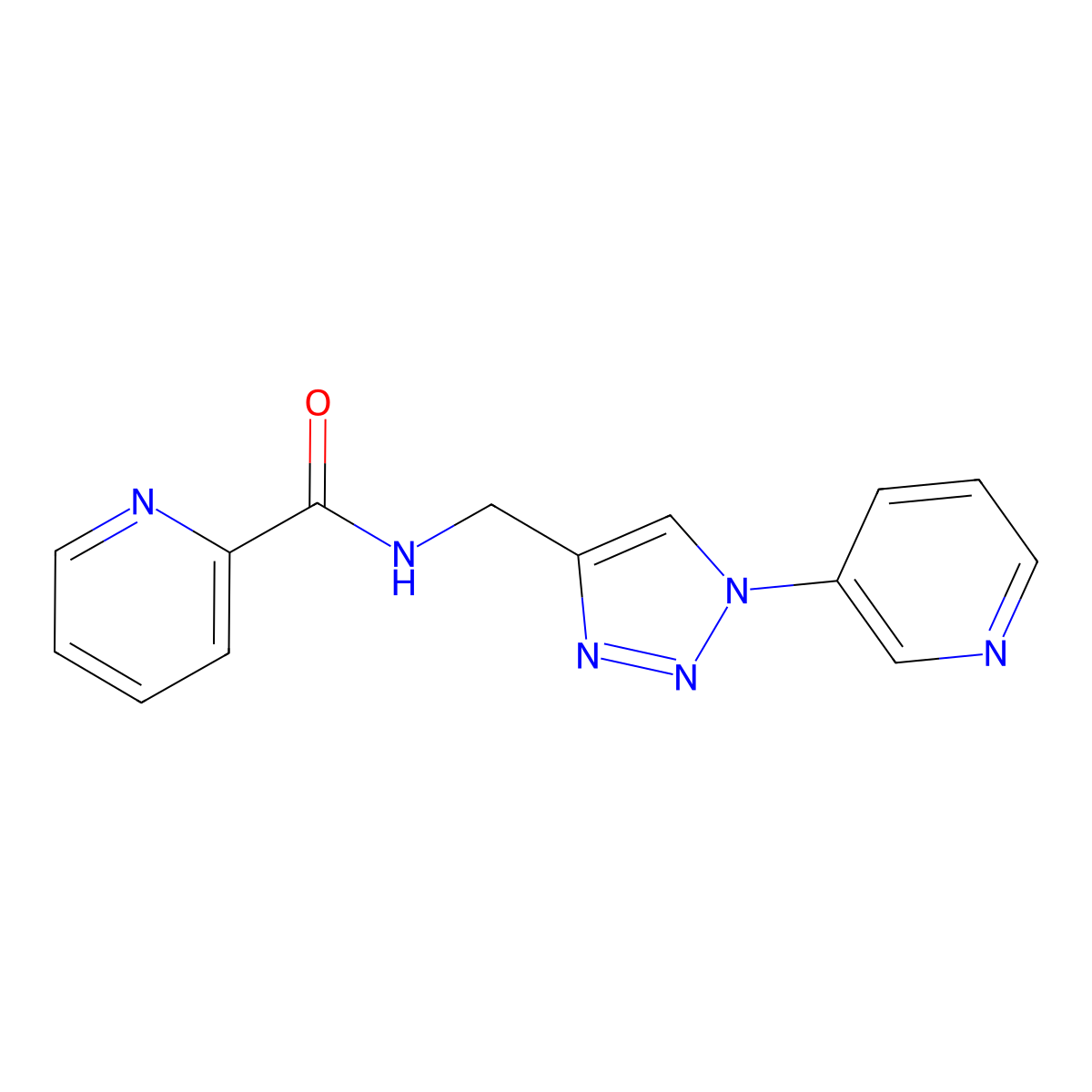 N-((1-(pyridin-3-yl)-1H-1,2,3-triazol-4-yl)methyl)picolinamide molecular structure, CAS 2034231-90-6