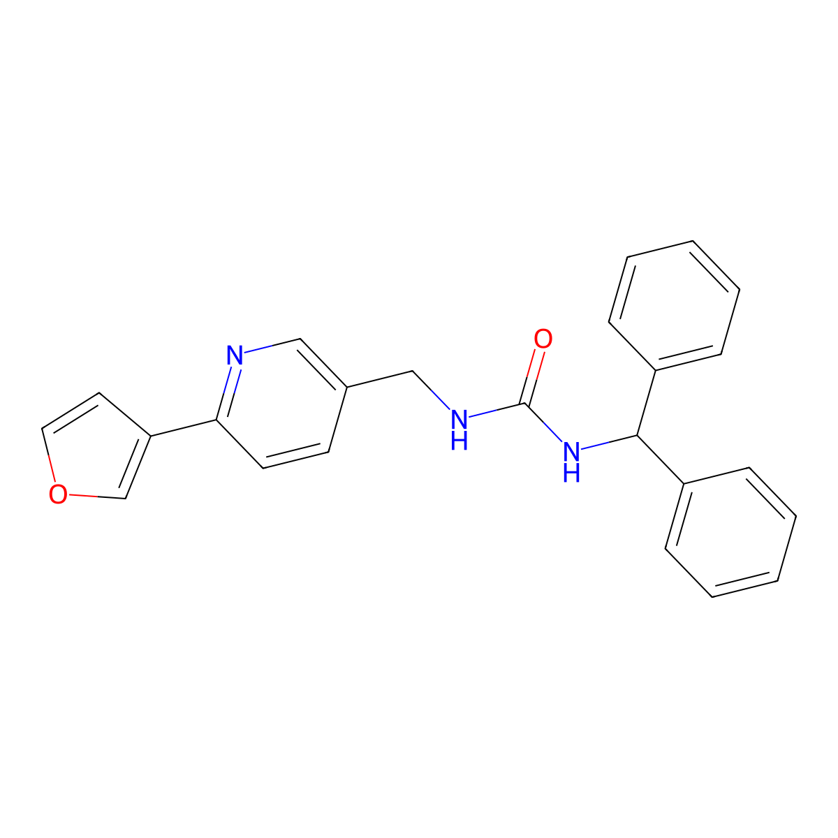 1-Benzhydryl-3-((6-(furan-3-yl)pyridin-3-yl)methyl)urea molecular structure, CAS 2034231-98-4