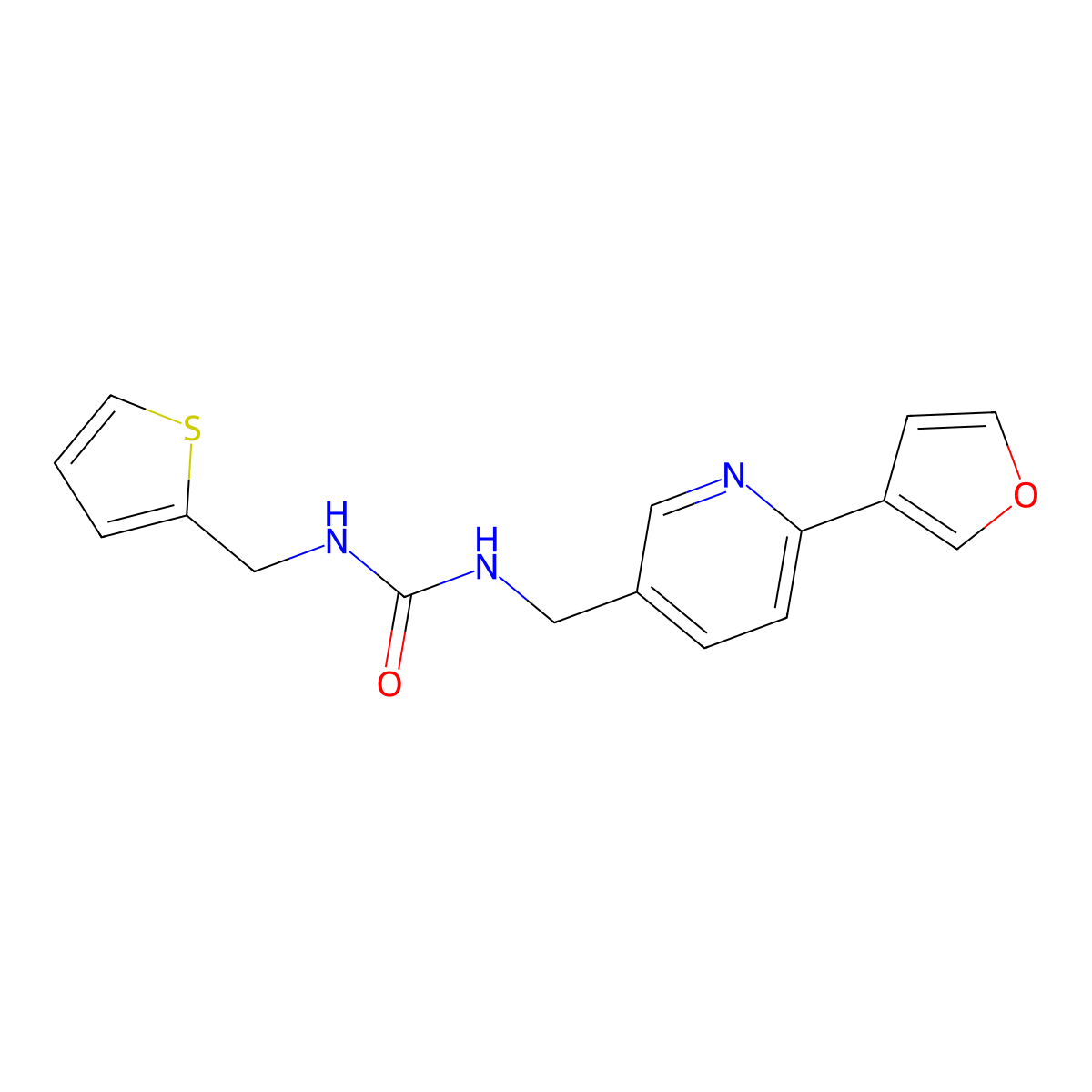 1-((6-(Furan-3-yl)pyridin-3-yl)methyl)-3-(thiophen-2-ylmethyl)urea molecular structure, CAS 2034232-02-3