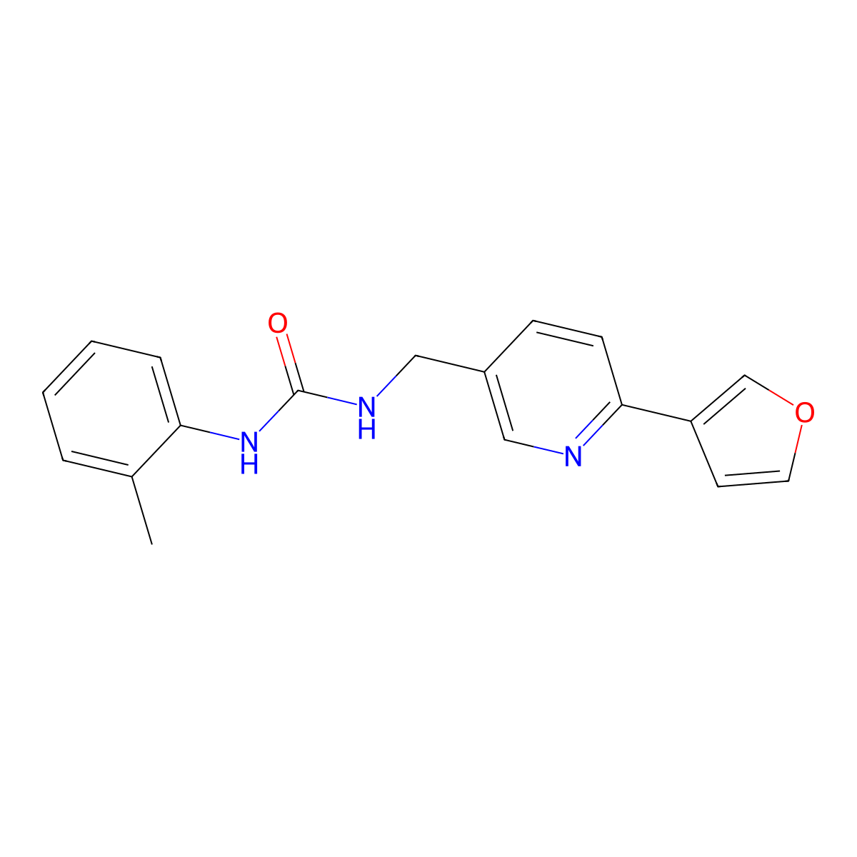 1-((6-(Furan-3-yl)pyridin-3-yl)methyl)-3-(o-tolyl)urea molecular structure, CAS 2034232-05-6