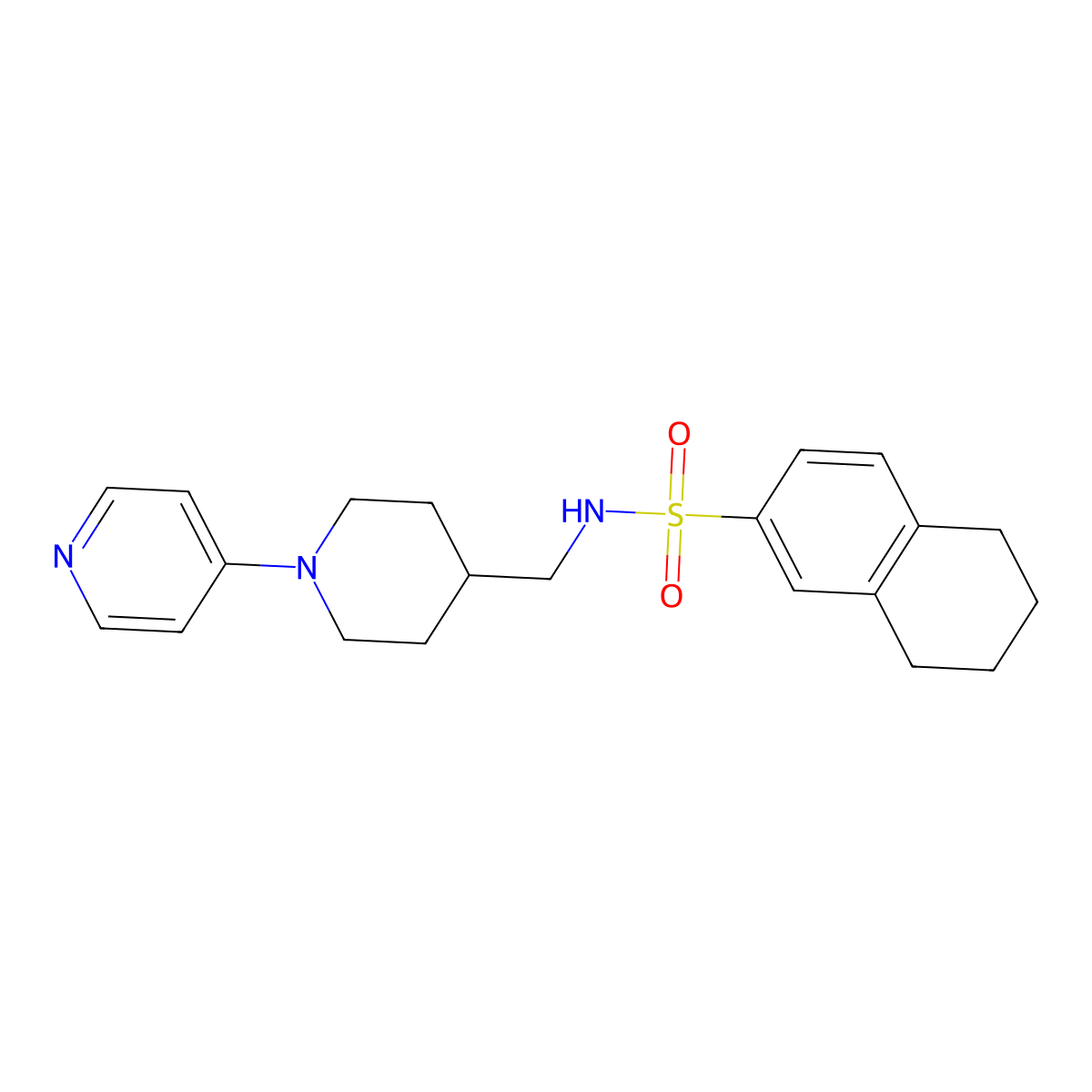 N-((1-(pyridin-4-yl)piperidin-4-yl)methyl)-5,6,7,8-tetrahydronaphthalene-2-sulfonamide molecular structure, CAS 2034232-06-7