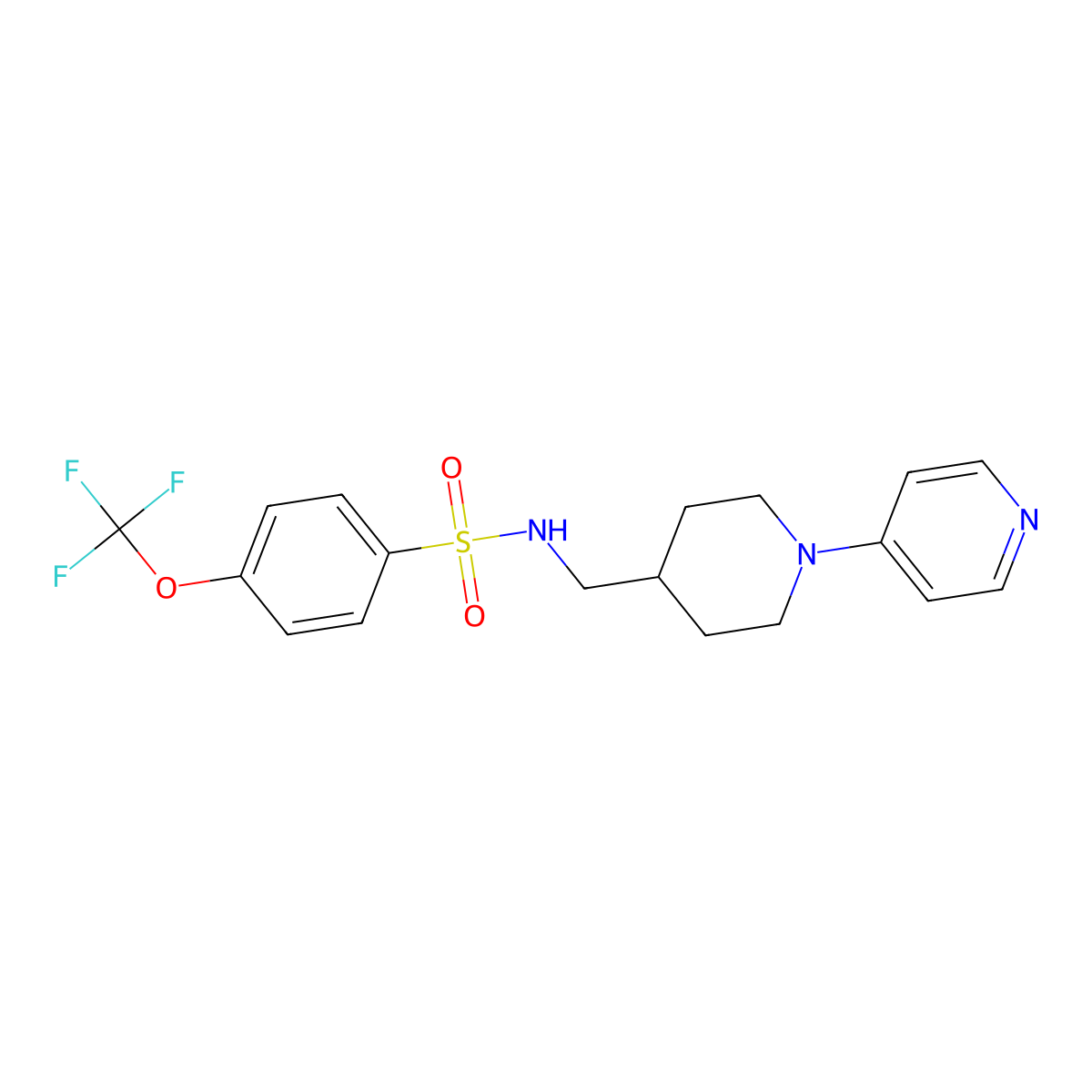 N-((1-(pyridin-4-yl)piperidin-4-yl)methyl)-4-(trifluoromethoxy)benzenesulfonamide molecular structure, CAS 2034232-14-7
