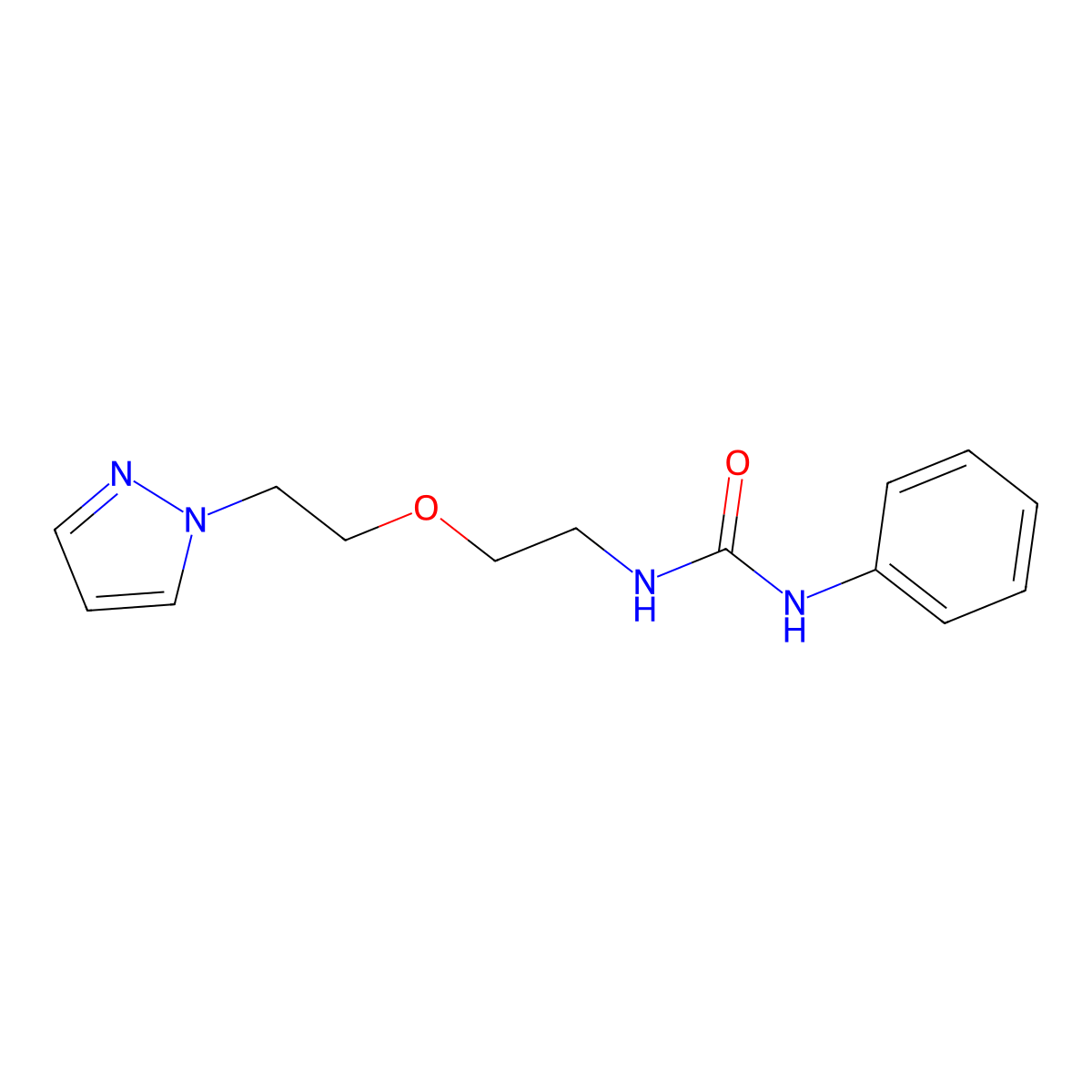 1-(2-(2-(1H-pyrazol-1-yl)ethoxy)ethyl)-3-phenylurea molecular structure, CAS 2034232-26-1