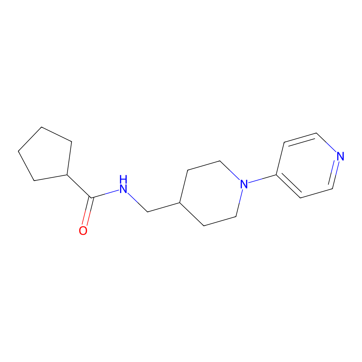 N-{[1-(pyridin-4-yl)piperidin-4-yl]methyl}cyclopentanecarboxamide molecular structure, CAS 2034232-27-2