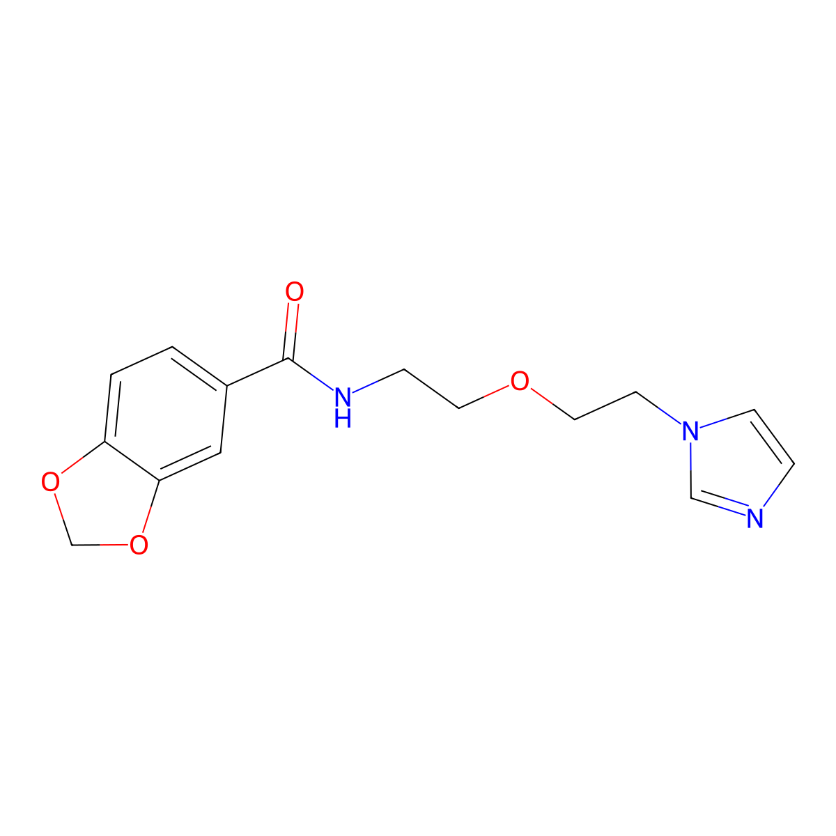 N-(2-(2-(1H-imidazol-1-yl)ethoxy)ethyl)benzo[d][1,3]dioxole-5-carboxamide molecular structure, CAS 2034232-33-0