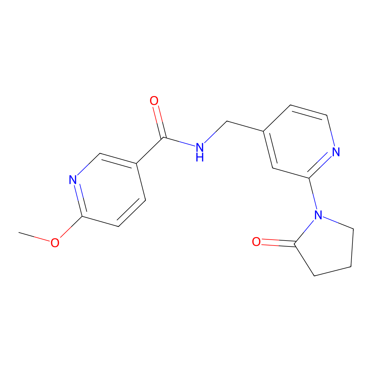 6-methoxy-N-((2-(2-oxopyrrolidin-1-yl)pyridin-4-yl)methyl)nicotinamide molecular structure, CAS 2034232-42-1