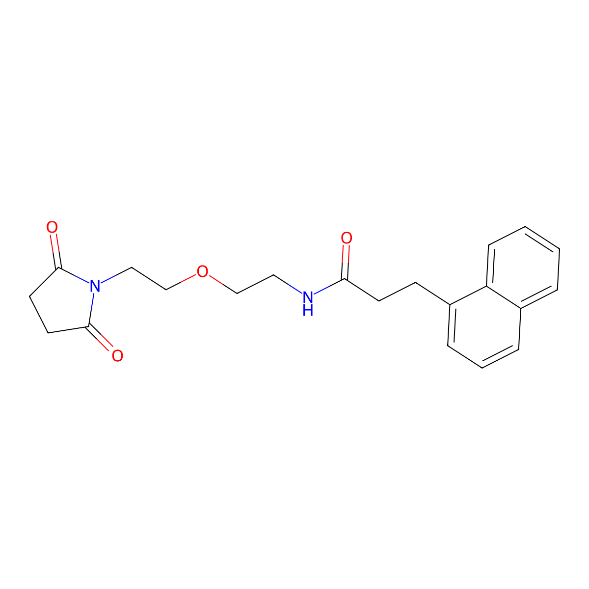 N-(2-(2-(2,5-dioxopyrrolidin-1-yl)ethoxy)ethyl)-3-(naphthalen-1-yl)propanamide molecular structure, CAS 2034232-47-6