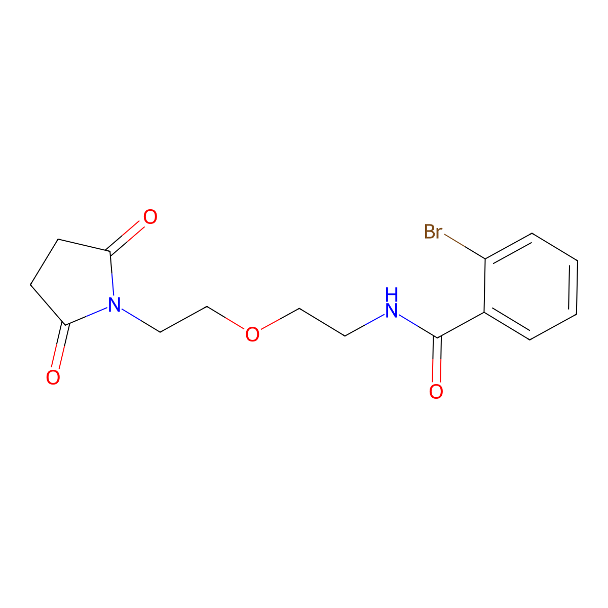 2-bromo-N-{2-[2-(2,5-dioxopyrrolidin-1-yl)ethoxy]ethyl}benzamide molecular structure, CAS 2034232-52-3