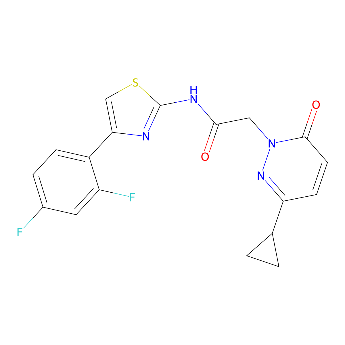 2-(3-cyclopropyl-6-oxopyridazin-1(6H)-yl)-N-(4-(2,4-difluorophenyl)thiazol-2-yl)acetamide molecular structure, CAS 2034232-72-7