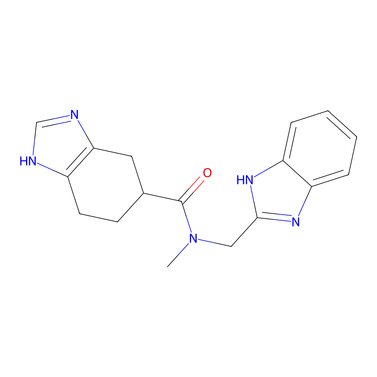 N-((1H-benzo[d]imidazol-2-yl)methyl)-N-methyl-4,5,6,7-tetrahydro-1H-benzo[d]imidazole-5-carboxamide molecular structure, CAS 2034232-76-1