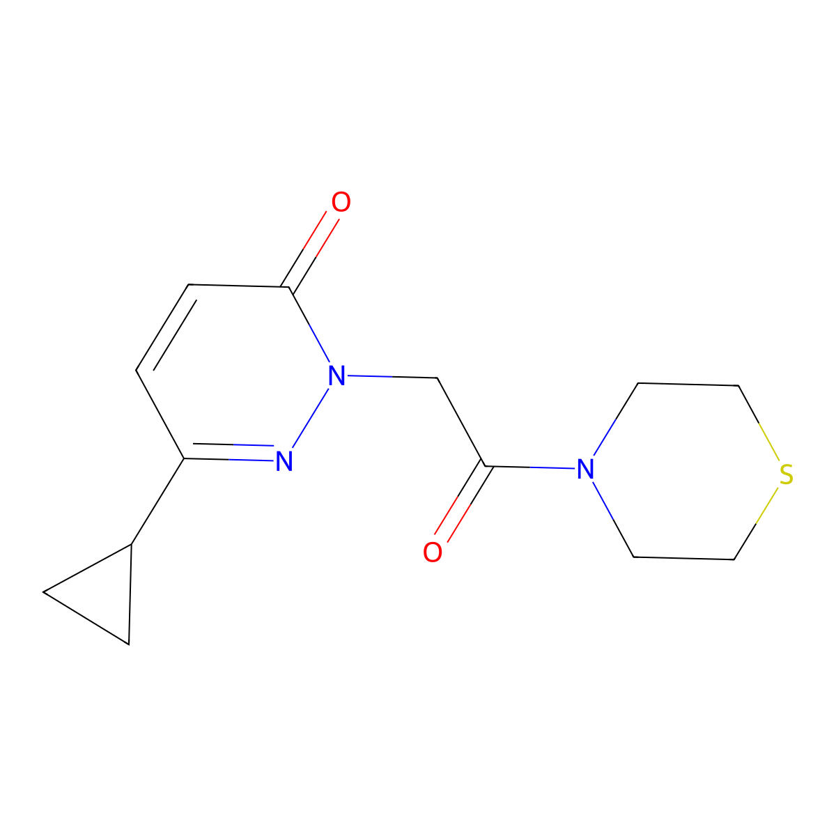 6-cyclopropyl-2-(2-oxo-2-thiomorpholinoethyl)pyridazin-3(2H)-one molecular structure, CAS 2034232-78-3