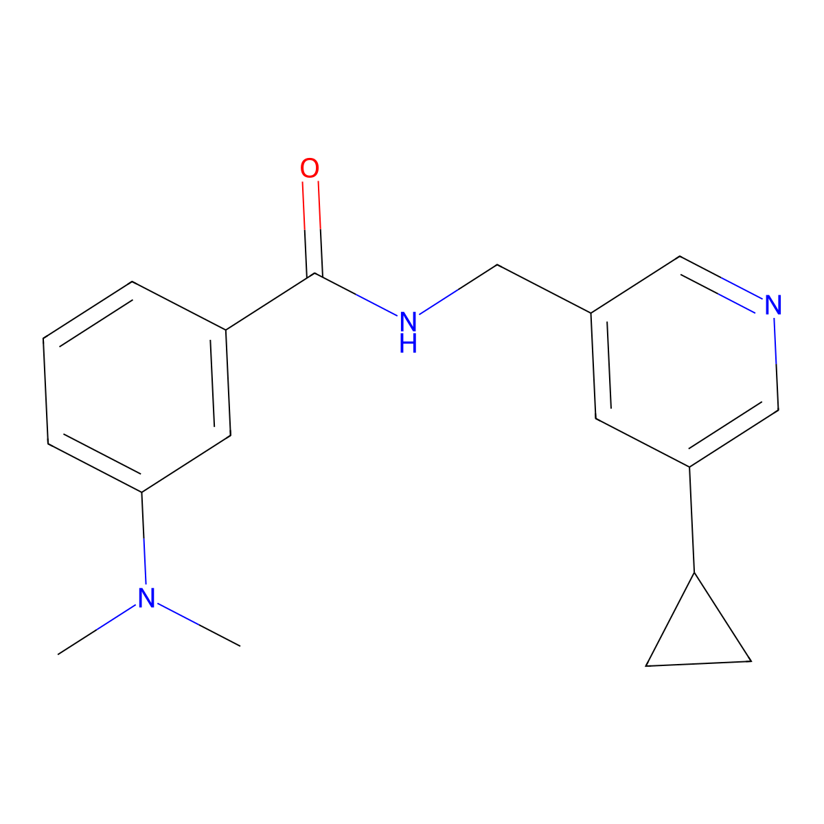 N-[(5-cyclopropylpyridin-3-yl)methyl]-3-(dimethylamino)benzamide molecular structure, CAS 2034232-80-7