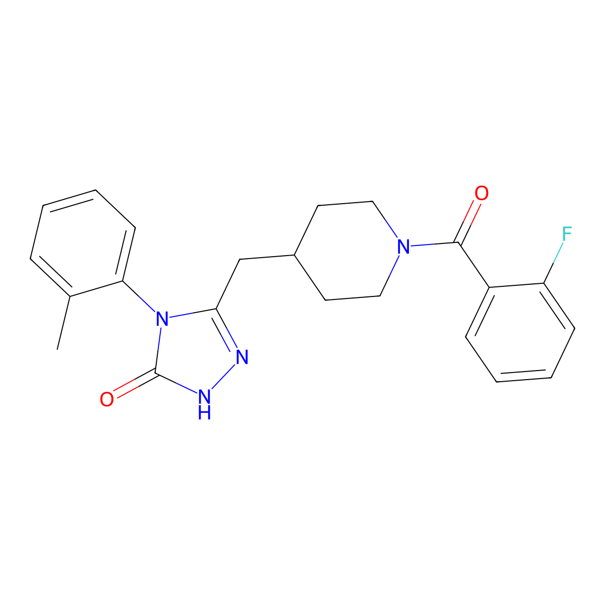3-((1-(2-fluorobenzoyl)piperidin-4-yl)methyl)-4-(o-tolyl)-1H-1,2,4-triazol-5(4H)-one molecular structure, CAS 2034232-92-1