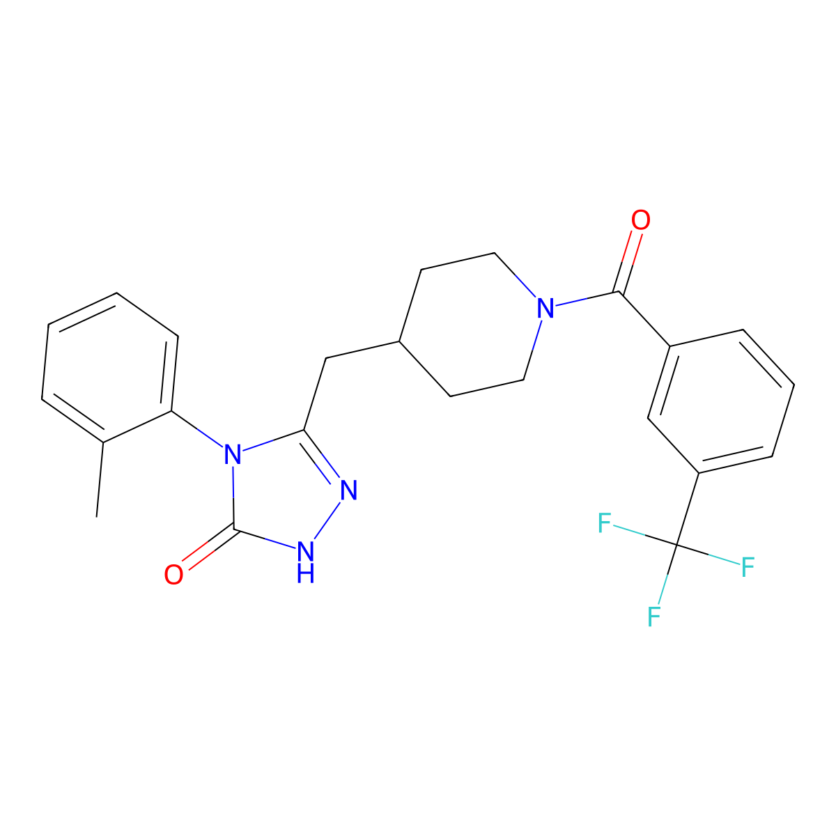 4-(o-tolyl)-3-((1-(3-(trifluoromethyl)benzoyl)piperidin-4-yl)methyl)-1H-1,2,4-triazol-5(4H)-one molecular structure, CAS 2034232-97-6
