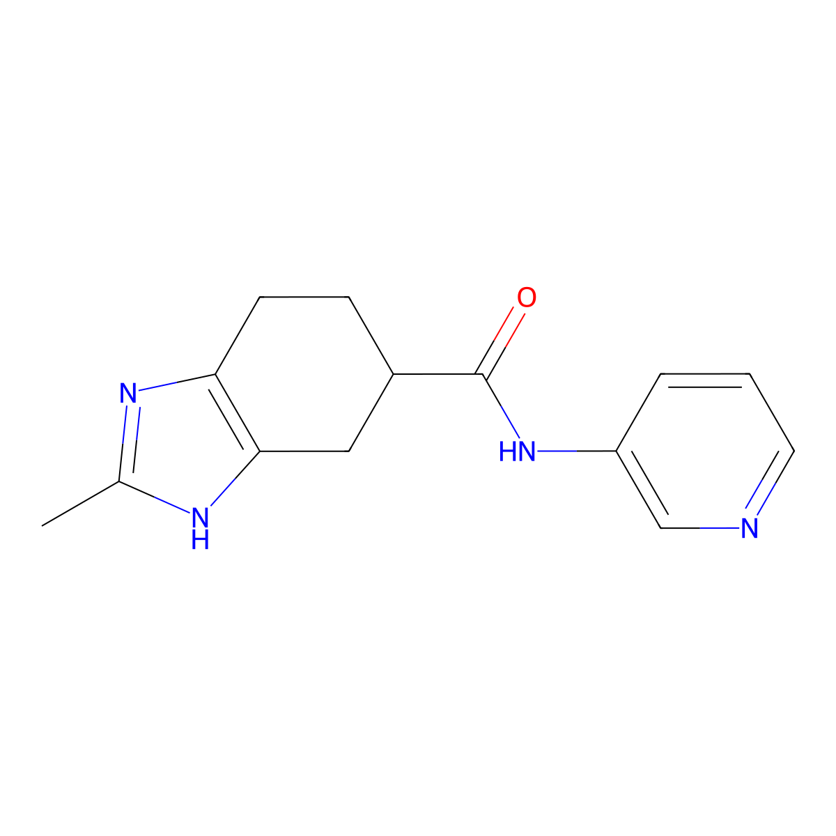 2-methyl-N-(pyridin-3-yl)-4,5,6,7-tetrahydro-1H-benzo[d]imidazole-5-carboxamide molecular structure, CAS 2034233-01-5