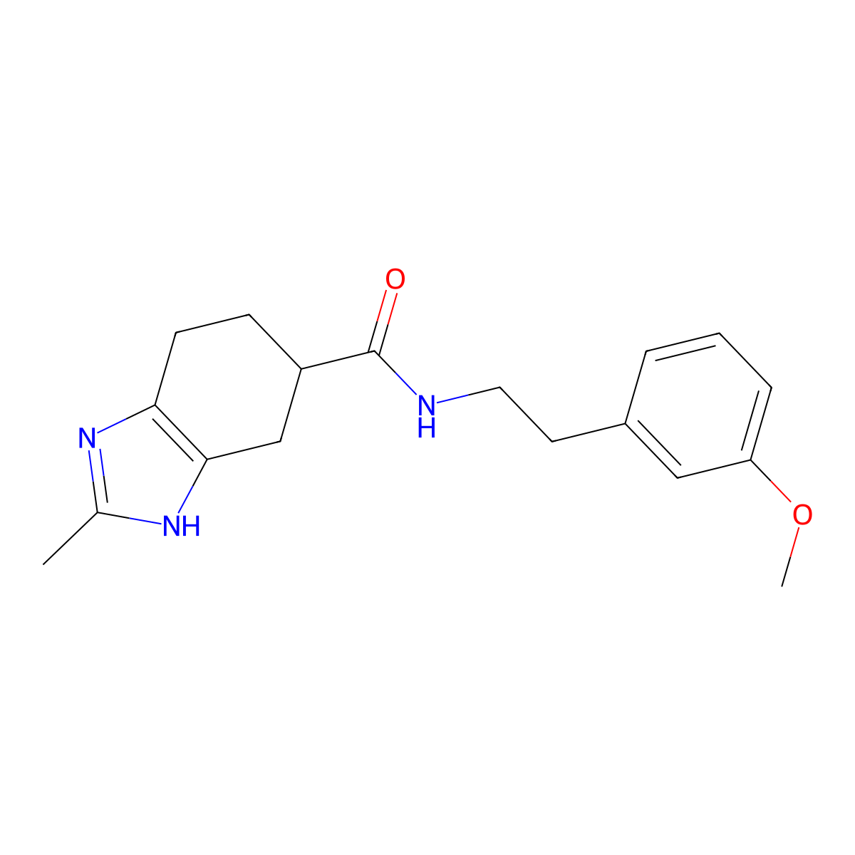 N-(3-methoxyphenethyl)-2-methyl-4,5,6,7-tetrahydro-1H-benzo[d]imidazole-5-carboxamide molecular structure, CAS 2034233-04-8