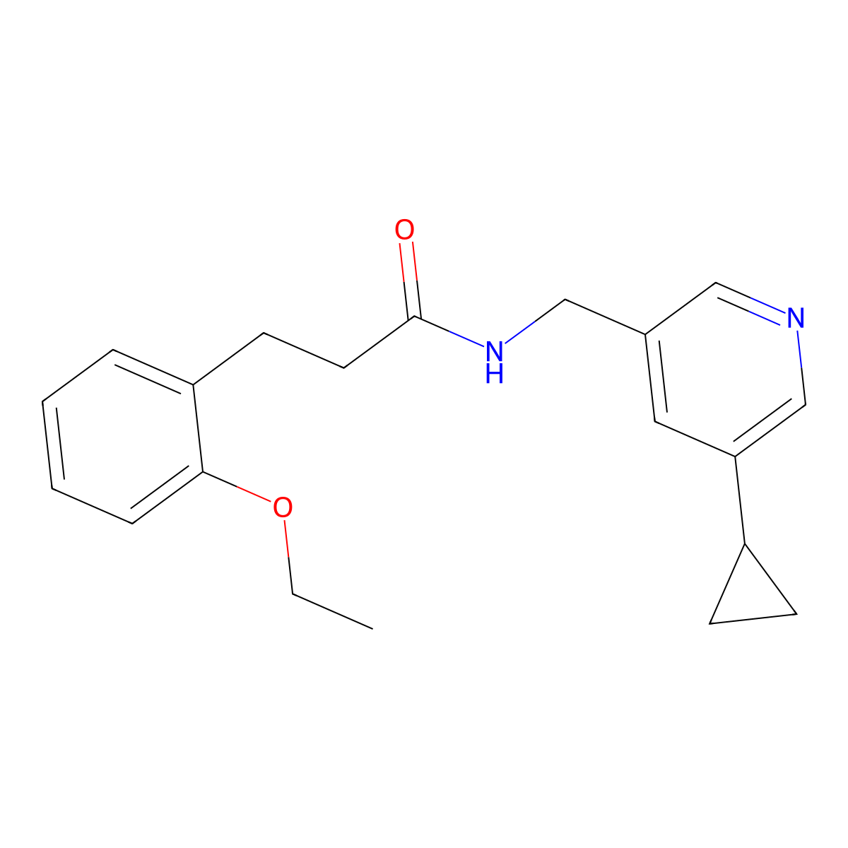 N-[(5-cyclopropylpyridin-3-yl)methyl]-3-(2-ethoxyphenyl)propanamide molecular structure, CAS 2034233-17-3