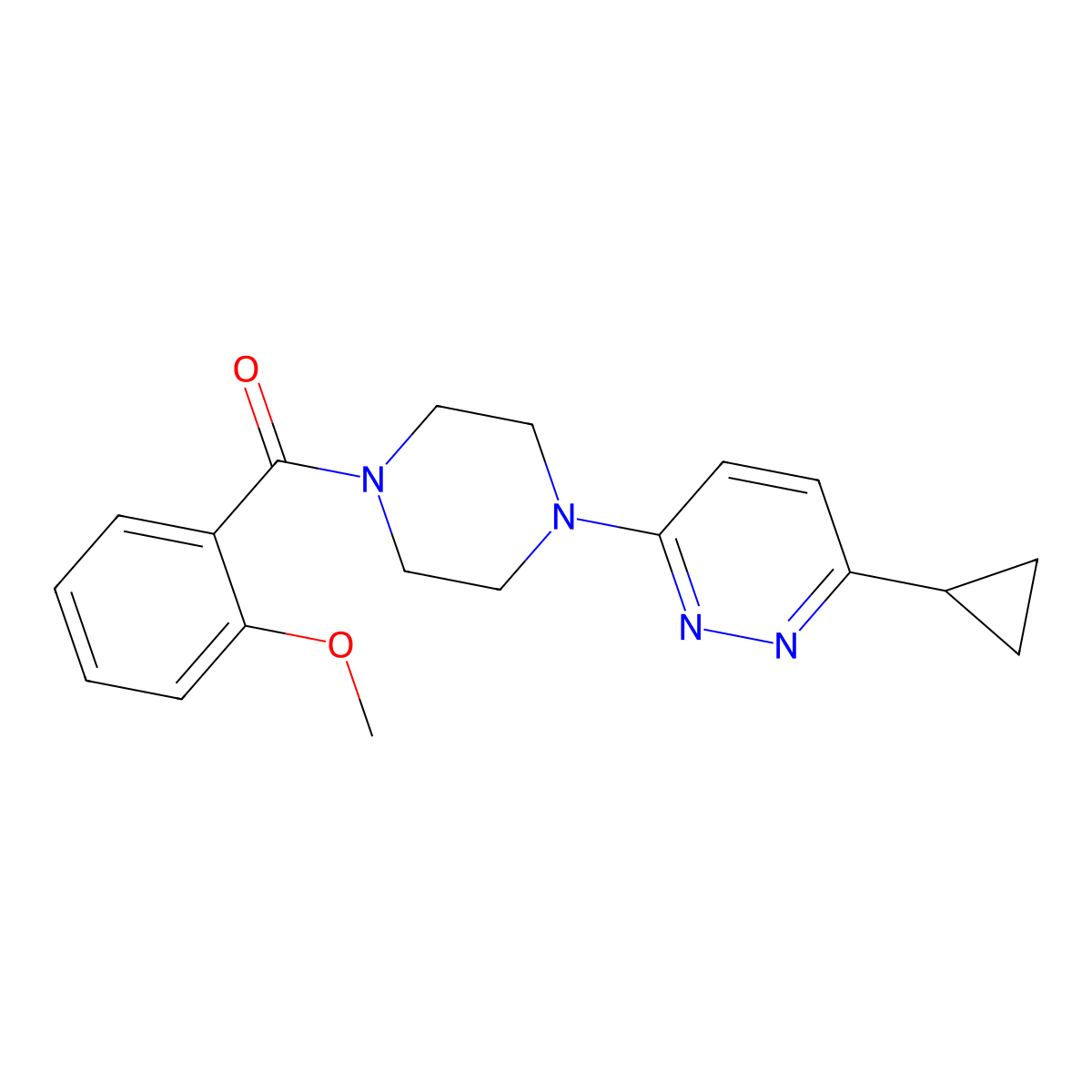 (4-(6-Cyclopropylpyridazin-3-yl)piperazin-1-yl)(2-methoxyphenyl)methanone molecular structure, CAS 2034233-41-3