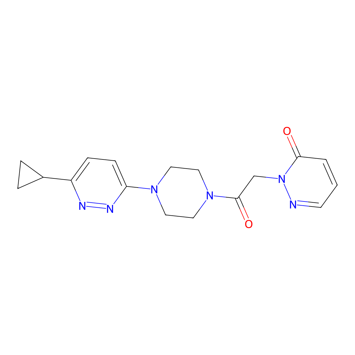 2-(2-(4-(6-cyclopropylpyridazin-3-yl)piperazin-1-yl)-2-oxoethyl)pyridazin-3(2H)-one molecular structure, CAS 2034233-54-8