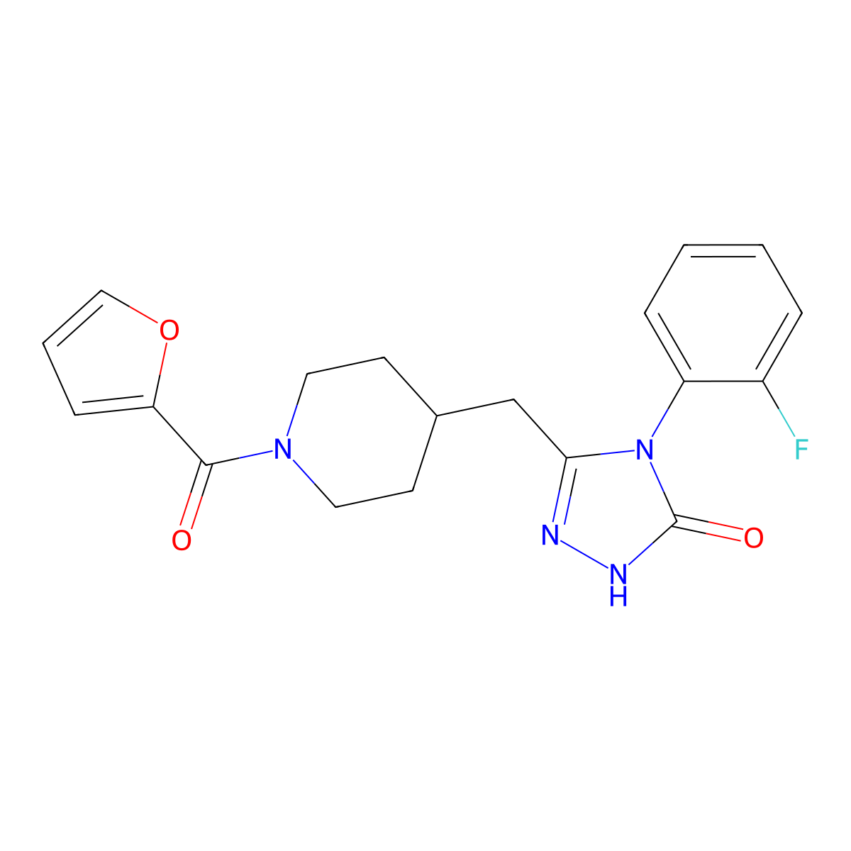 4-(2-fluorophenyl)-3-((1-(furan-2-carbonyl)piperidin-4-yl)methyl)-1H-1,2,4-triazol-5(4H)-one molecular structure, CAS 2034233-69-5