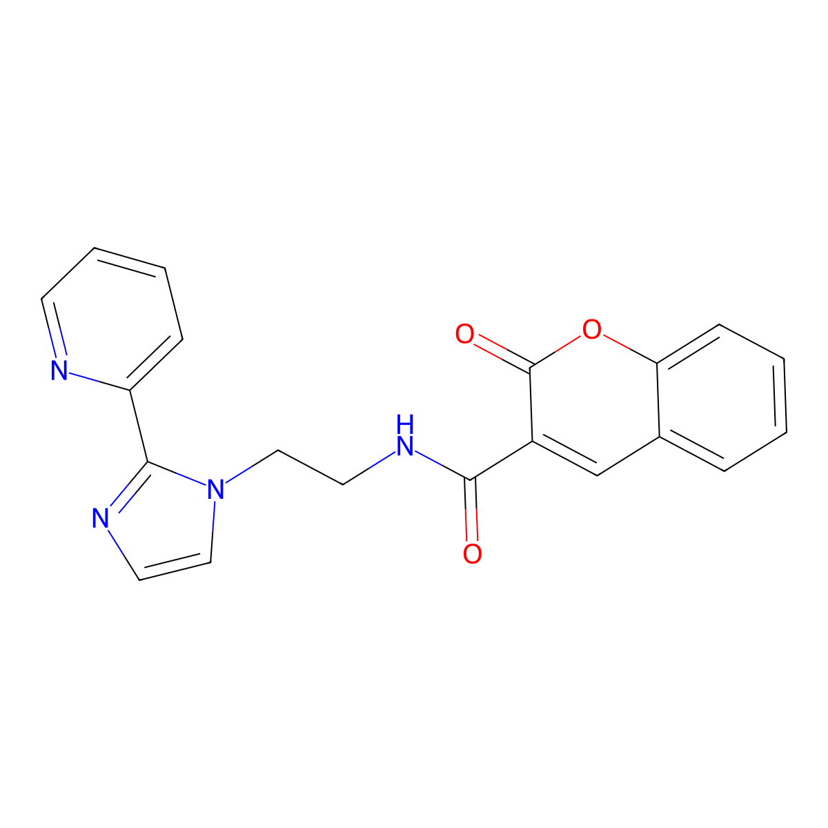 2-oxo-N-(2-(2-(pyridin-2-yl)-1H-imidazol-1-yl)ethyl)-2H-chromene-3-carboxamide molecular structure, CAS 2034233-90-2