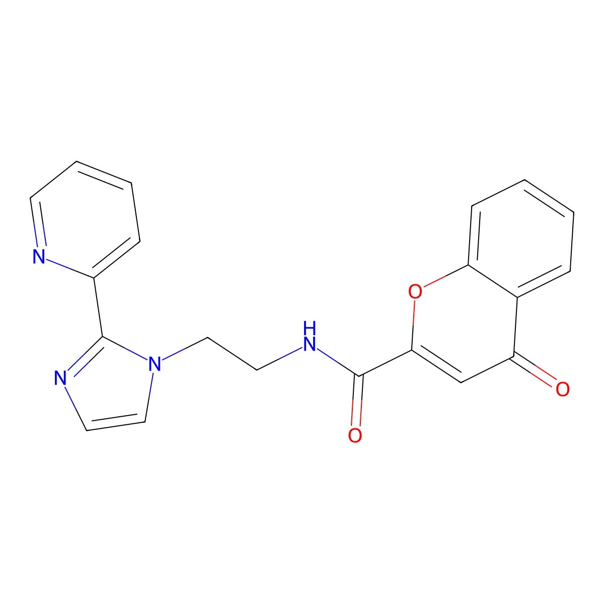 4-oxo-N-{2-[2-(pyridin-2-yl)-1H-imidazol-1-yl]ethyl}-4H-chromene-2-carboxamide molecular structure, CAS 2034233-93-5