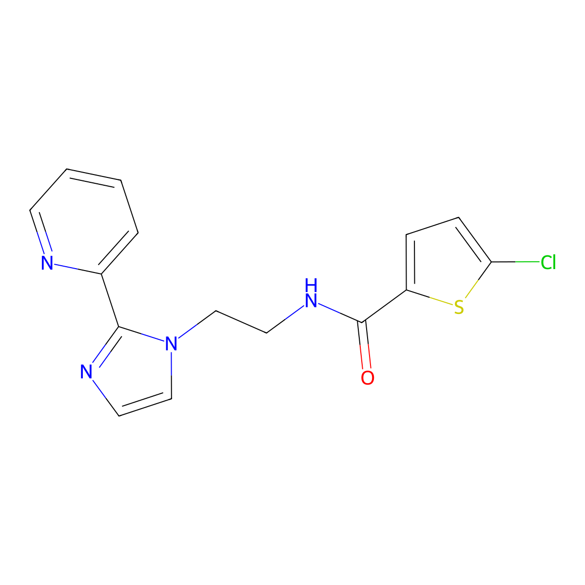 5-chloro-N-(2-(2-(pyridin-2-yl)-1H-imidazol-1-yl)ethyl)thiophene-2-carboxamide molecular structure, CAS 2034233-97-9