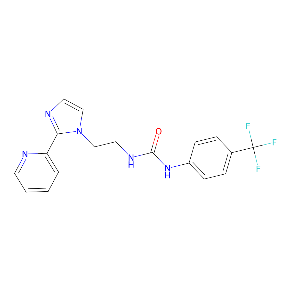1-(2-(2-(pyridin-2-yl)-1H-imidazol-1-yl)ethyl)-3-(4-(trifluoromethyl)phenyl)urea molecular structure, CAS 2034234-01-8