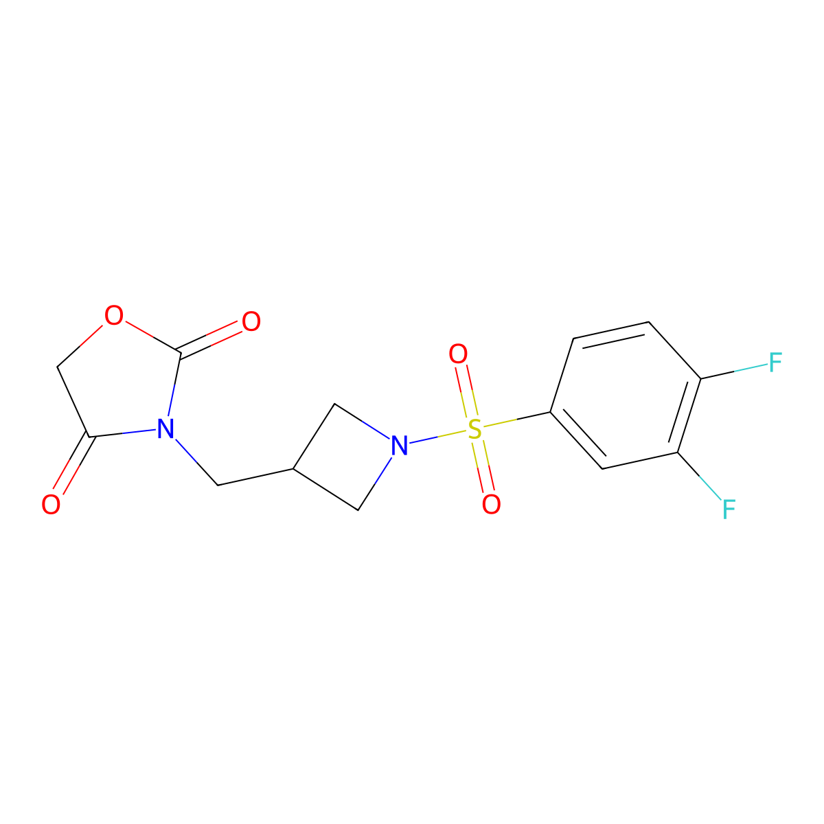 3-((1-((3,4-Difluorophenyl)sulfonyl)azetidin-3-yl)methyl)oxazolidine-2,4-dione molecular structure, CAS 2034234-05-2