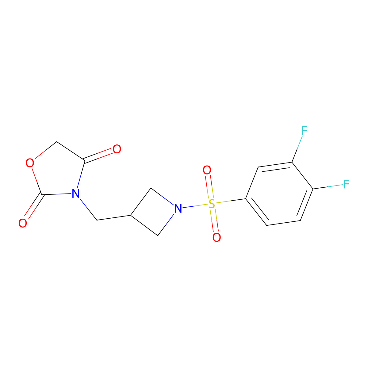 3-((1-((3,4-Difluorophenyl)sulfonyl)azetidin-3-yl)methyl)oxazolidine-2,4-dione molecular structure, CAS 2034234-05-2