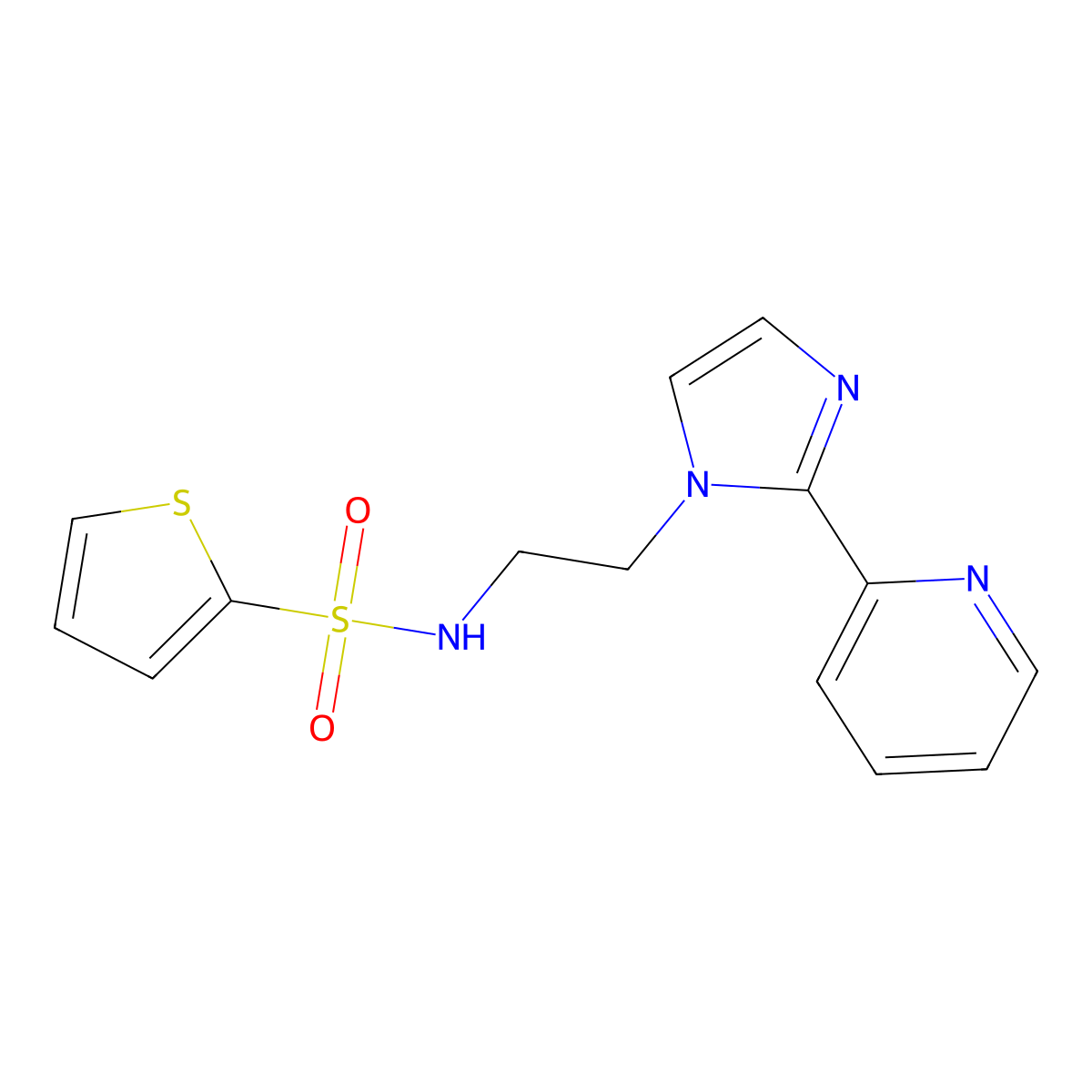 N-(2-(2-(pyridin-2-yl)-1H-imidazol-1-yl)ethyl)thiophene-2-sulfonamide molecular structure, CAS 2034234-06-3