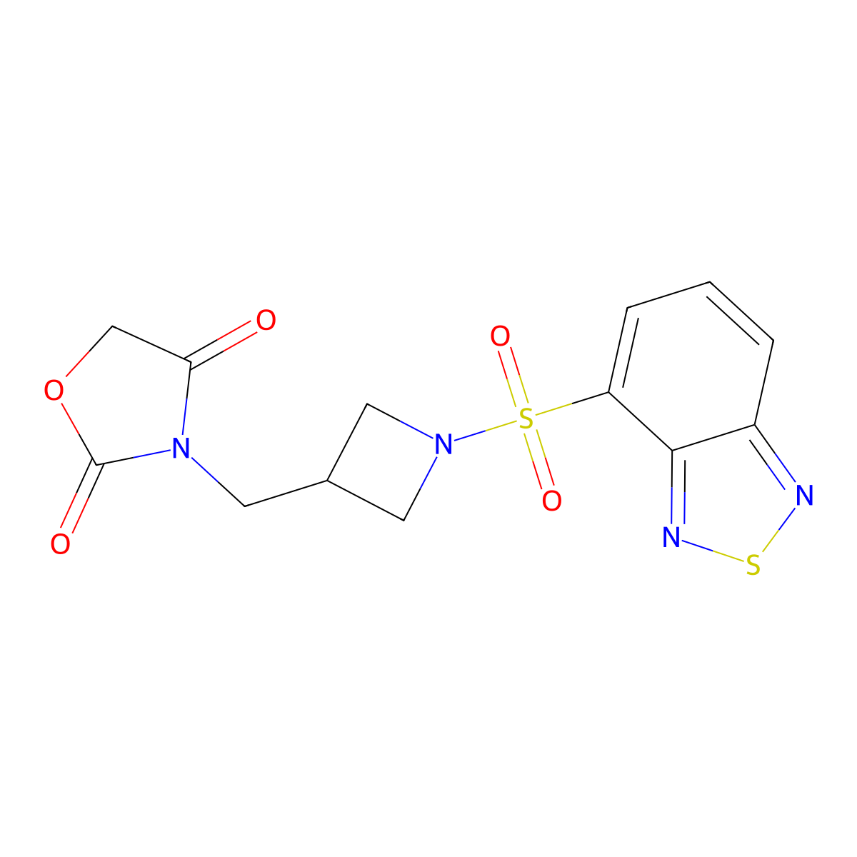 3-((1-(Benzo[c][1,2,5]thiadiazol-4-ylsulfonyl)azetidin-3-yl)methyl)oxazolidine-2,4-dione molecular structure, CAS 2034234-10-9