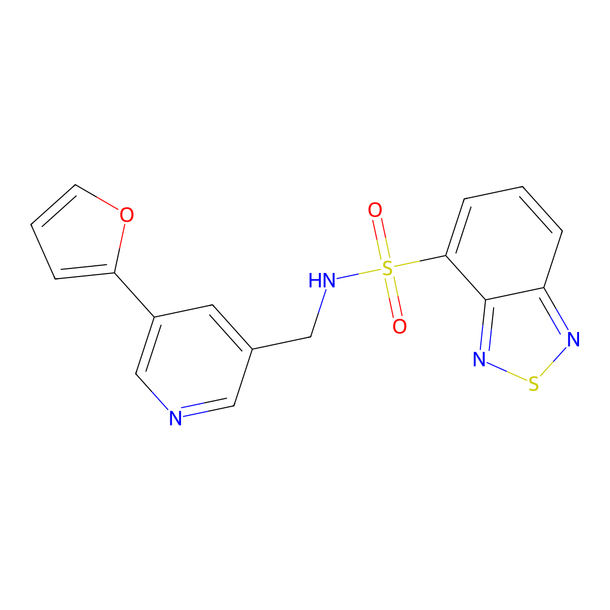 N-((5-(furan-2-yl)pyridin-3-yl)methyl)benzo[c][1,2,5]thiadiazole-4-sulfonamide molecular structure, CAS 2034234-16-5