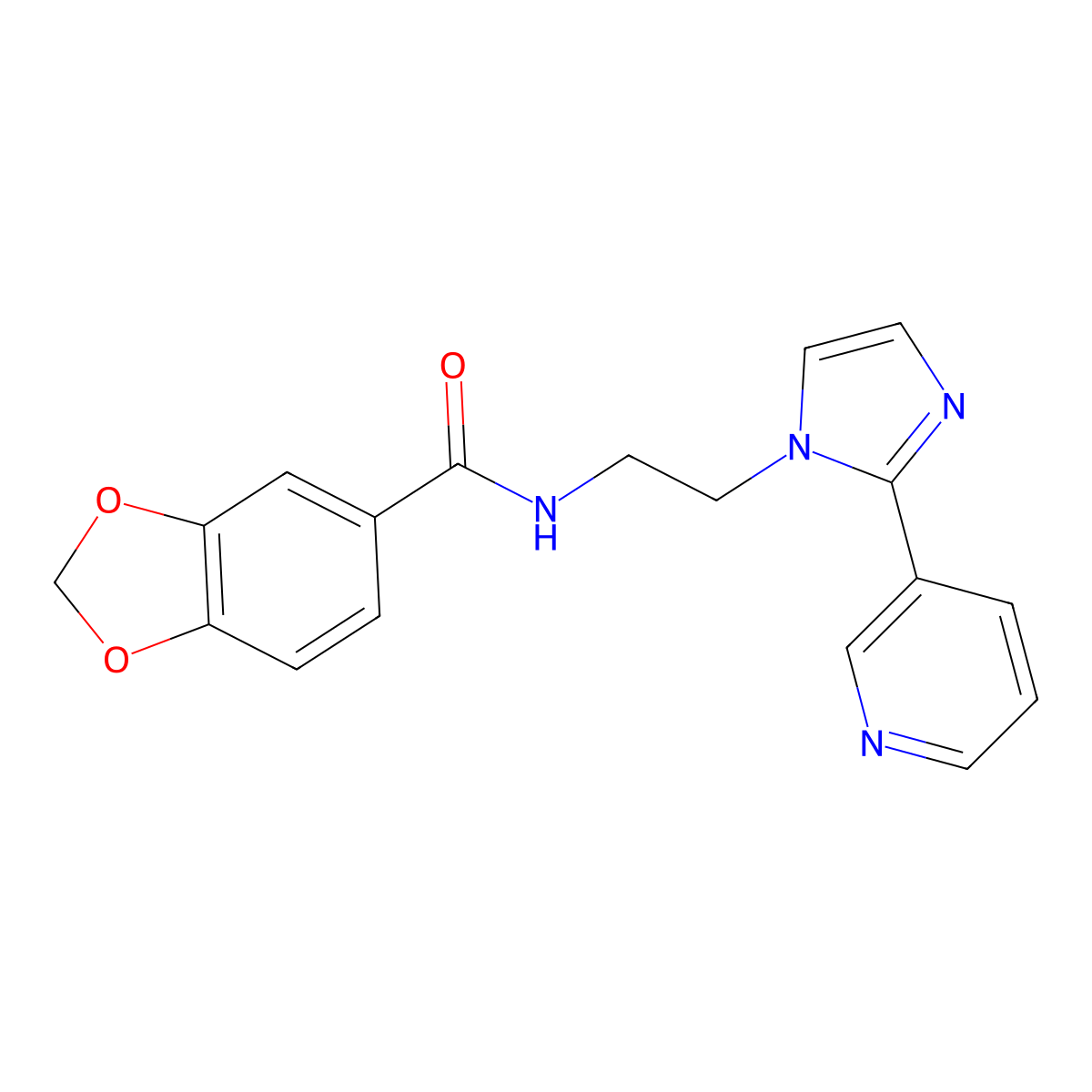 N-(2-(2-(pyridin-3-yl)-1H-imidazol-1-yl)ethyl)benzo[d][1,3]dioxole-5-carboxamide molecular structure, CAS 2034234-22-3