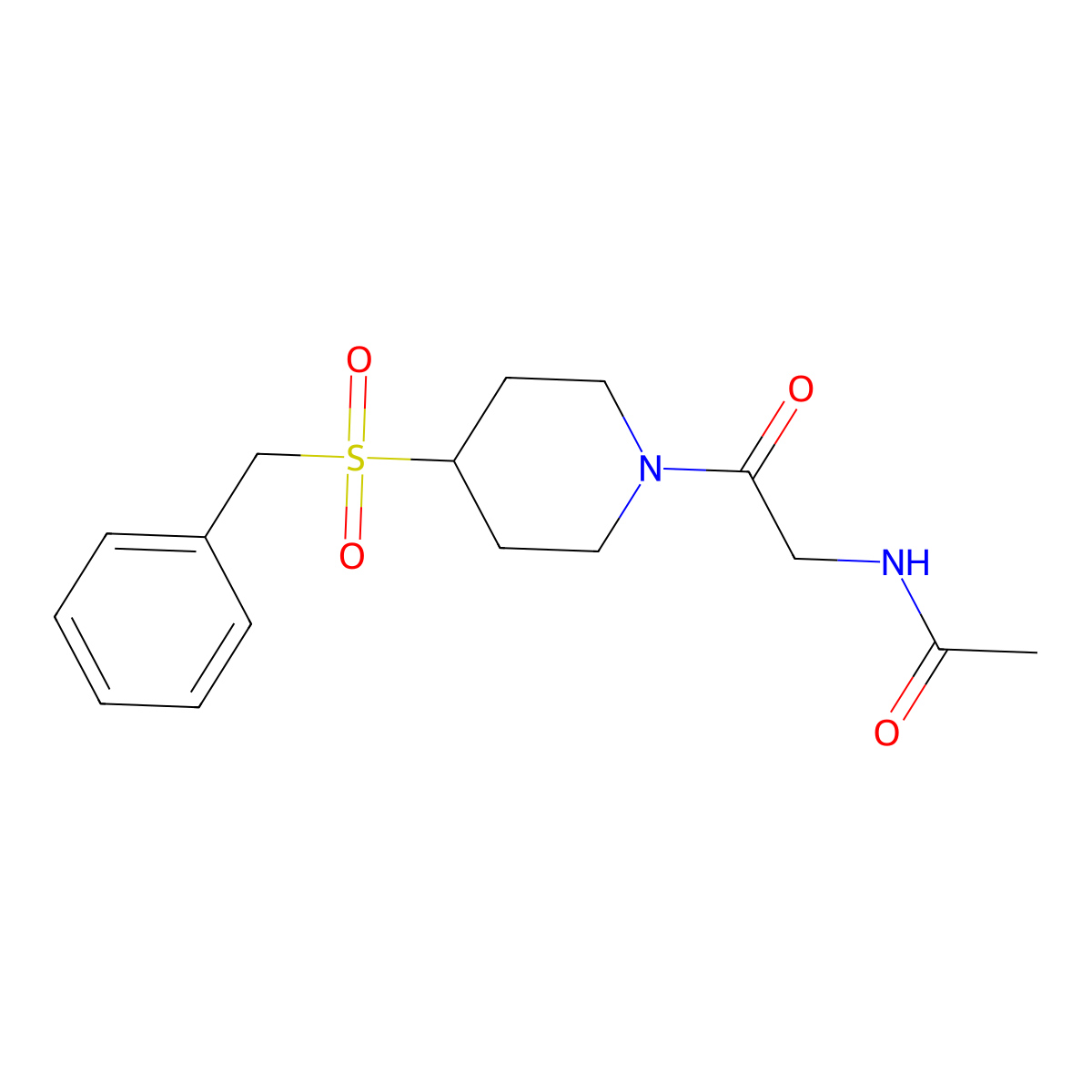 N-(2-(4-(benzylsulfonyl)piperidin-1-yl)-2-oxoethyl)acetamide molecular structure, CAS 2034234-23-4